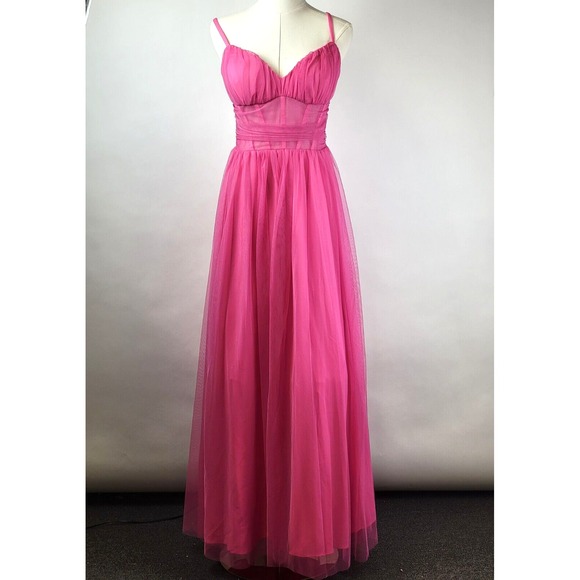 Morgan & Company‎ Prom Dress Juniors Girls 7 Hot Pink Gown Formal Party NWT - Picture 2 of 8